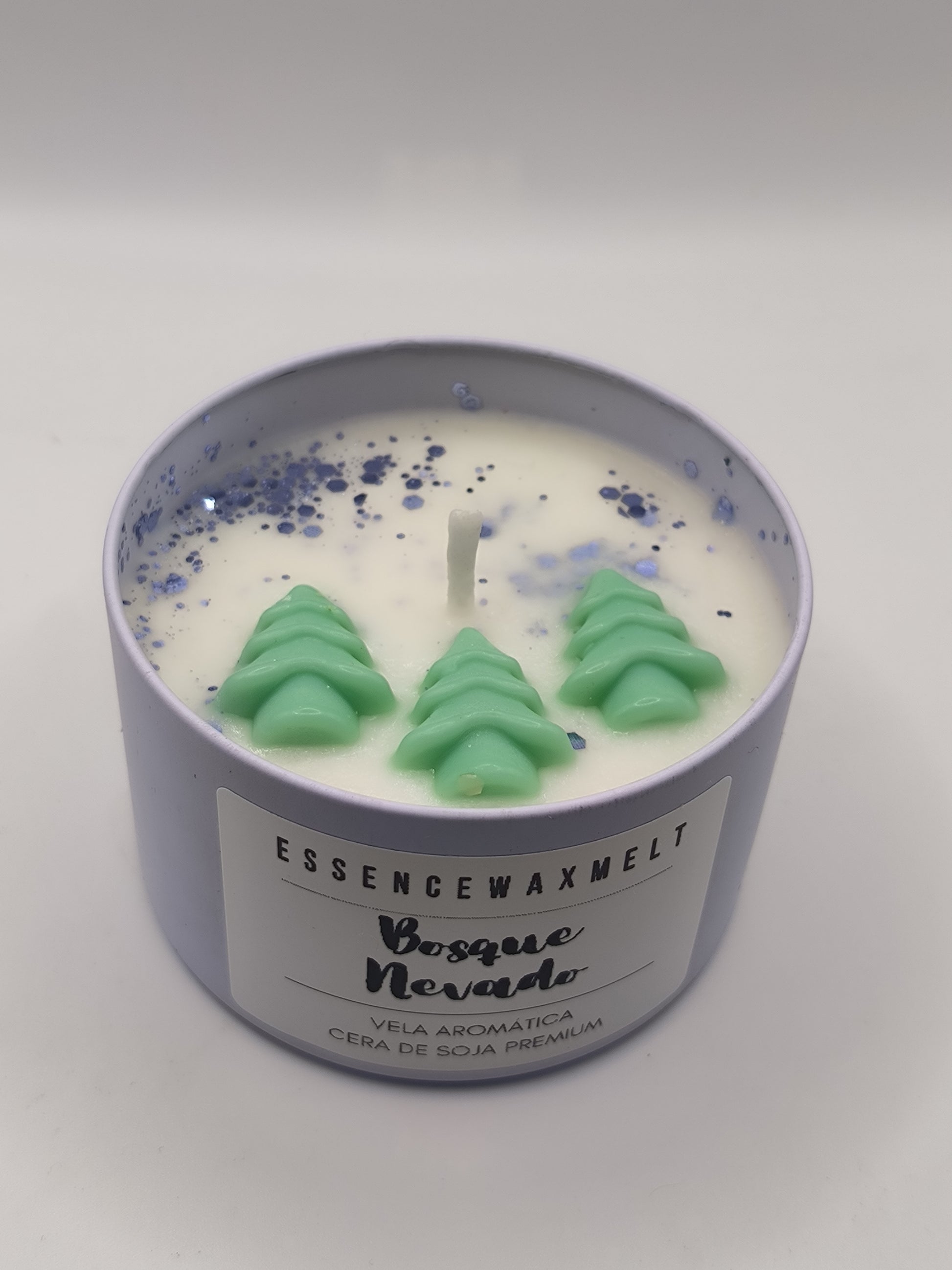 Vela Bosque Nevado - Lata Grande | Cera de Soja Premium EssenceWaxMelt