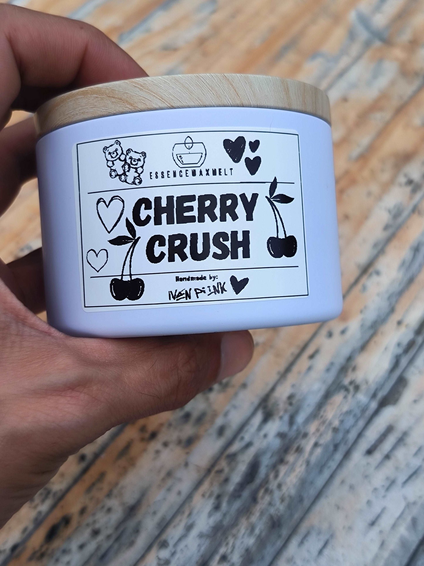 Vela Aromática Enlatada 🍒 Cherry Crush 100g | Cera Ecológica Hecha a Mano