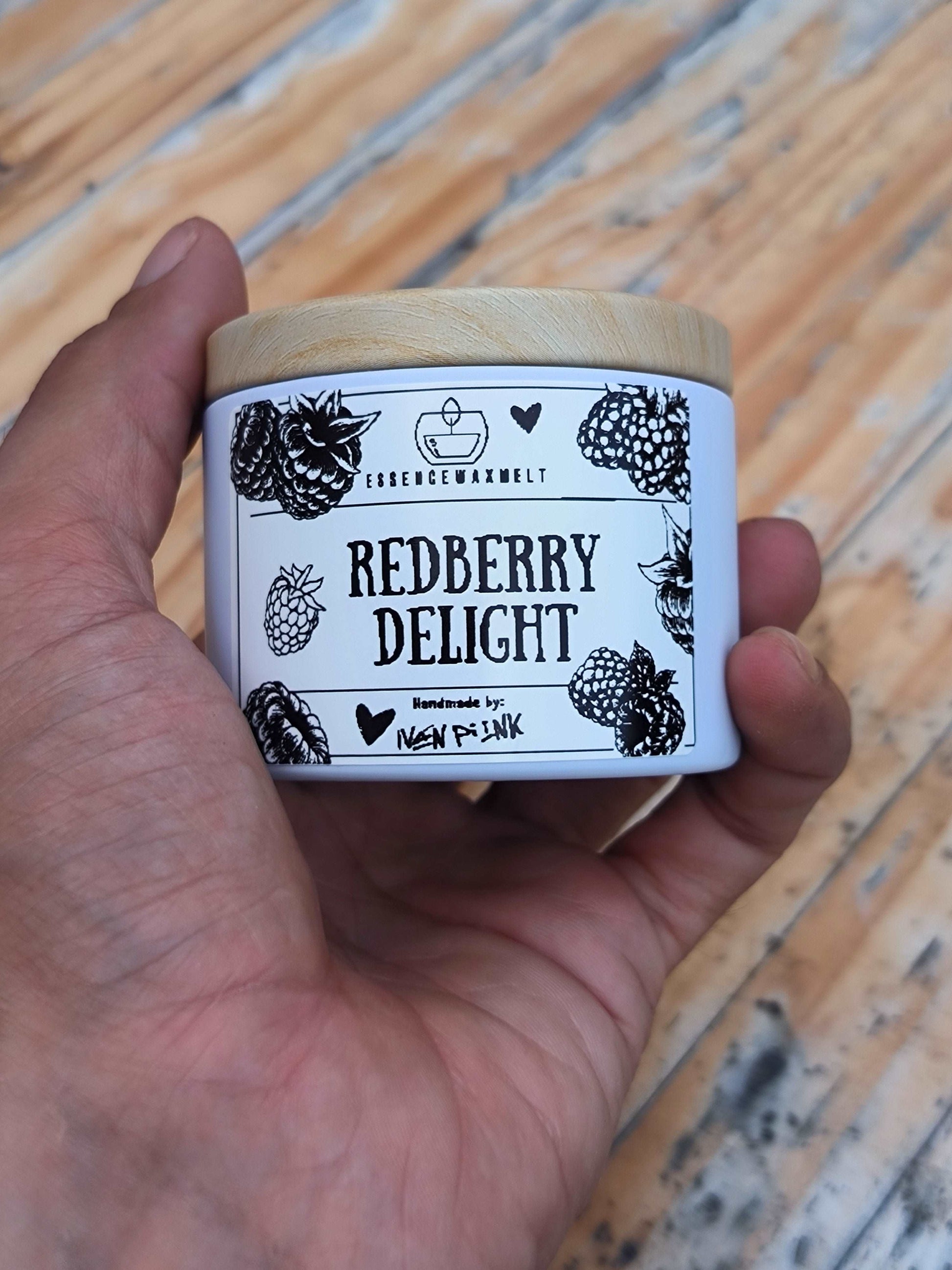 Vela Aromática Enlatada 🍓 RedBerry Delight 100g | Cera Ecológica Hecha a Mano